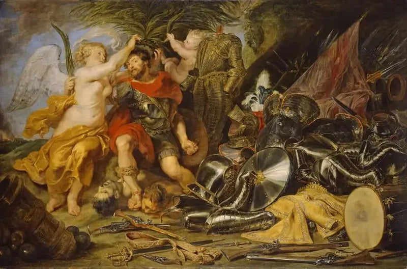 The Coronation of the Victor: Mars' Crown by Victory - Peter Paul Rubens