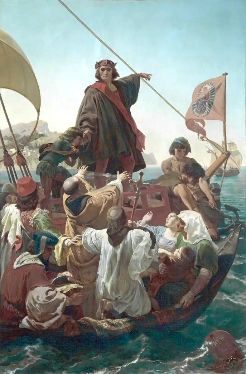 Le départ de Colomb de Palos en Espagne en 1492 - Emanuel Leutze - Alpha Reproduction