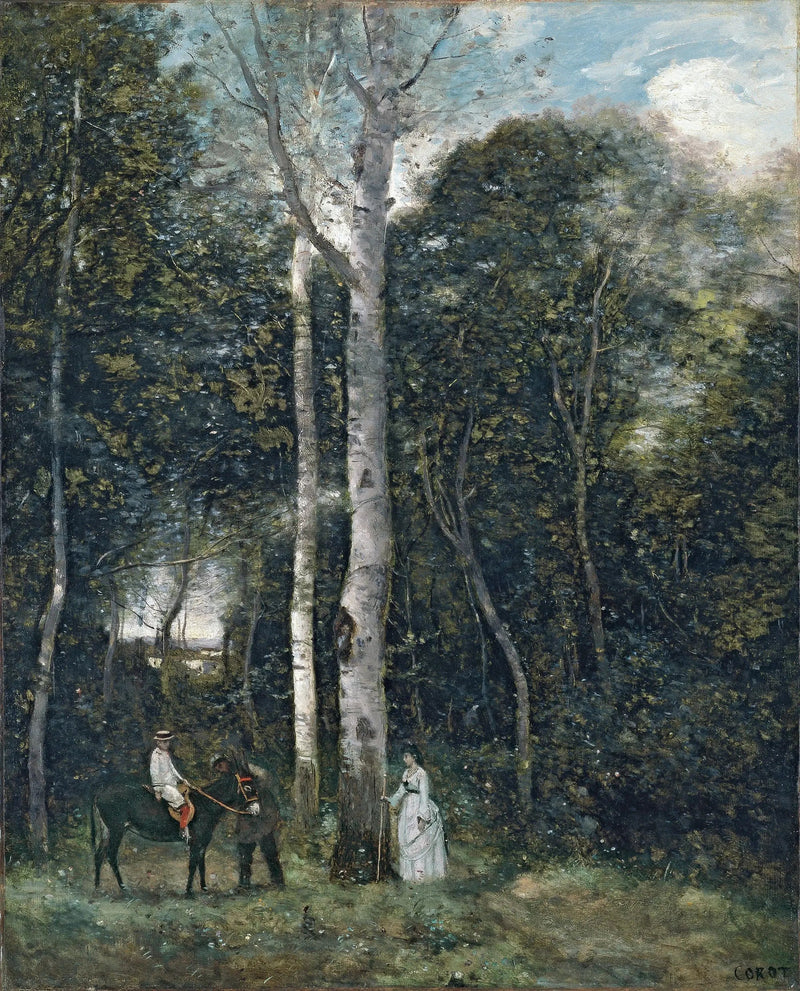 The Departure for the Lion Walk, at Port-Marly - Jean-Baptiste Camille Corot