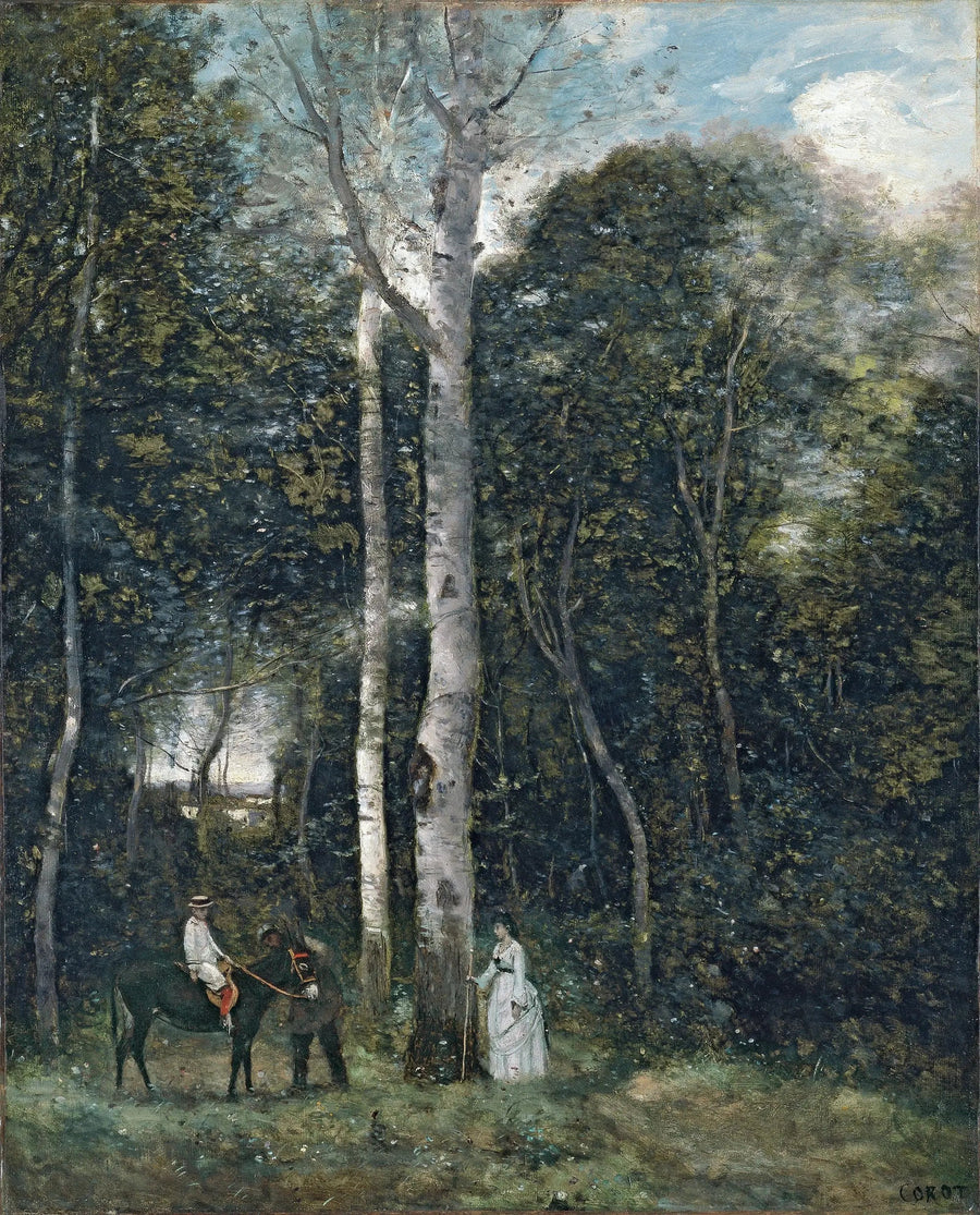 The Departure for the Lion Walk, at Port-Marly - Jean-Baptiste Camille Corot