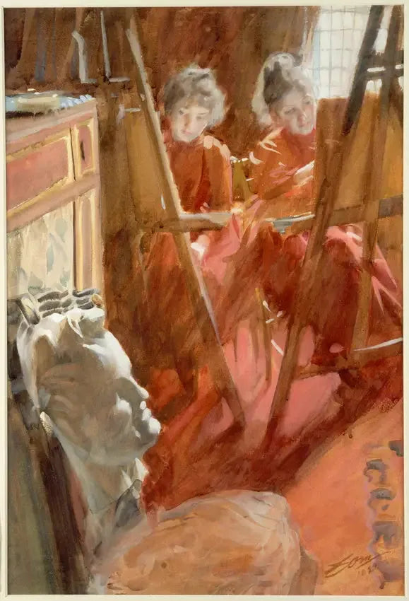 The dessin des filles Schwartz - Anders Zorn