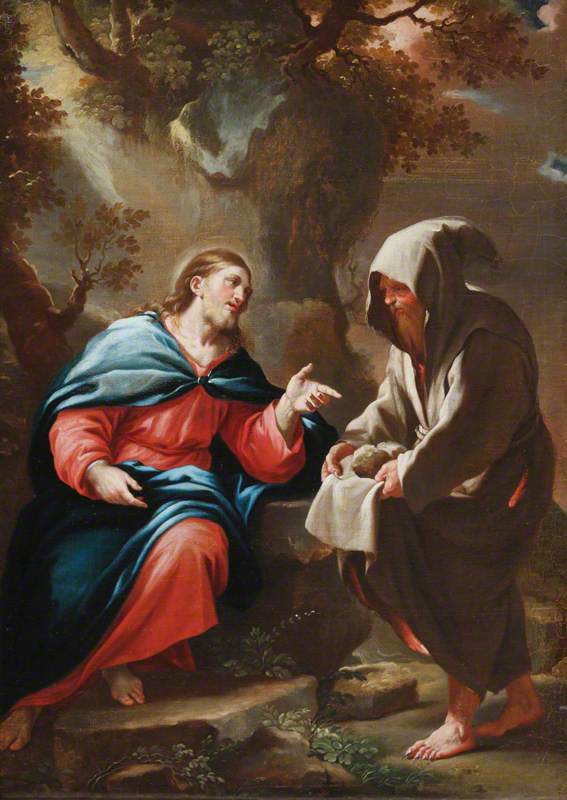 Le diable tentant le Christ de transformer des pierres en pain - Luca Giordano - Alpha Reproduction