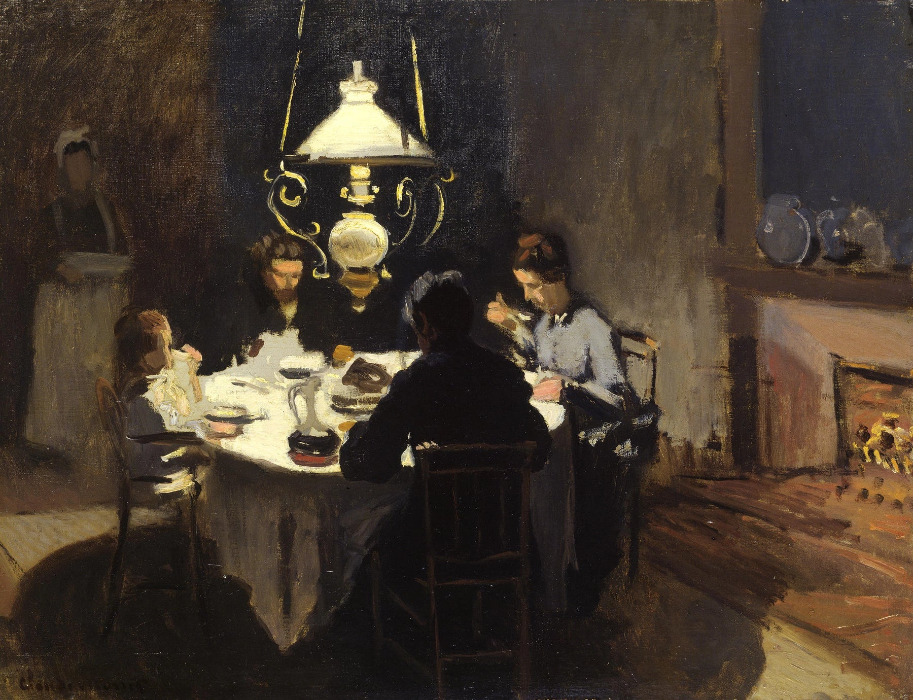 Le Dîner, dit La Famille Sisley, W129 par Claude Monet, 1868-1869, Collection E.G. Bührle