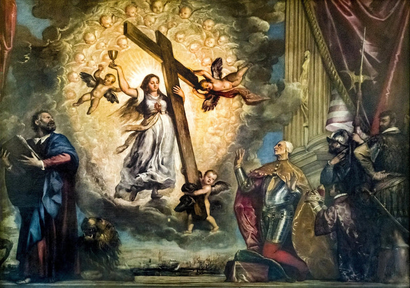 The doge Antonio Grimani kneeling before faith - Titian