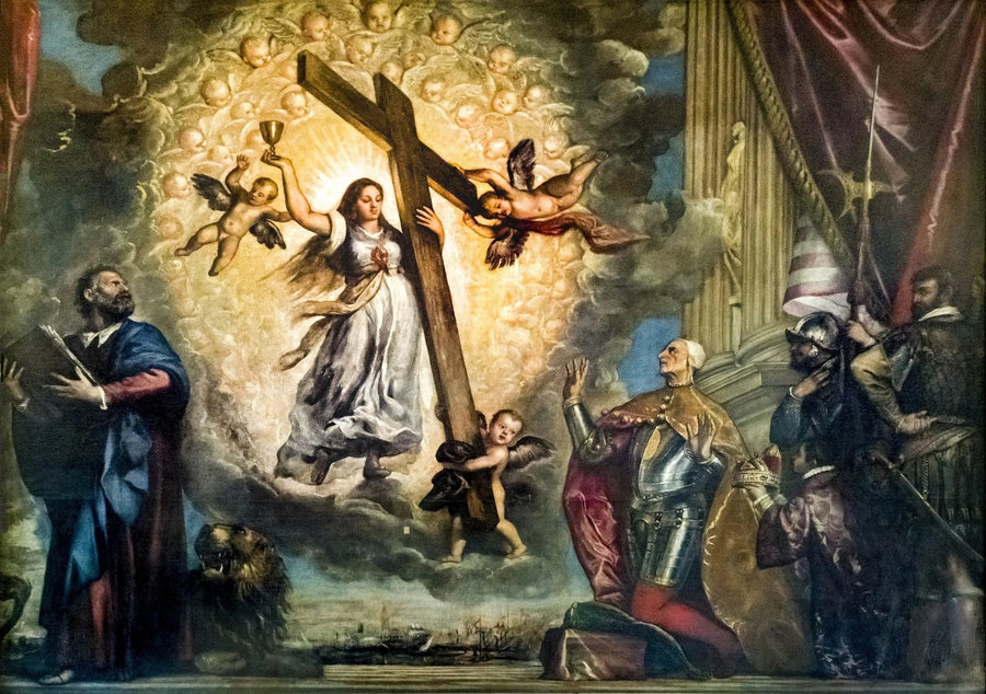 The doge Antonio Grimani kneeling before faith - Titian