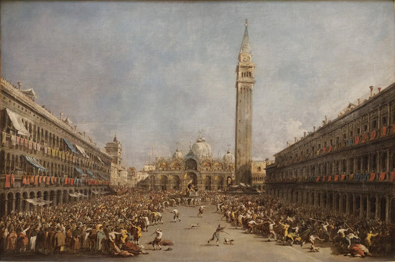 The Doge of Venice carried by gondoliers, after his election at Saint Mark's Square - Francesco Guardi