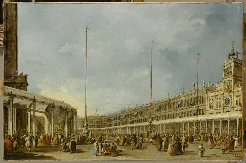 The Doge of Venice follows the procession of the Corpus Domini on Saint Mark's Square - Francesco Guardi