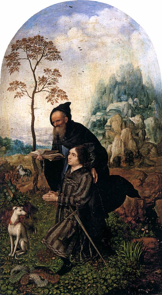 The donor protected by Saint Anthony. - Jan Gossaert