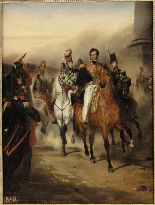 The Duke of Orléans receives at the barrier of the Trône the 1st Hussar Regiment commanded by the Duke of Chartres, August 4, 1830 - Ary Scheffer