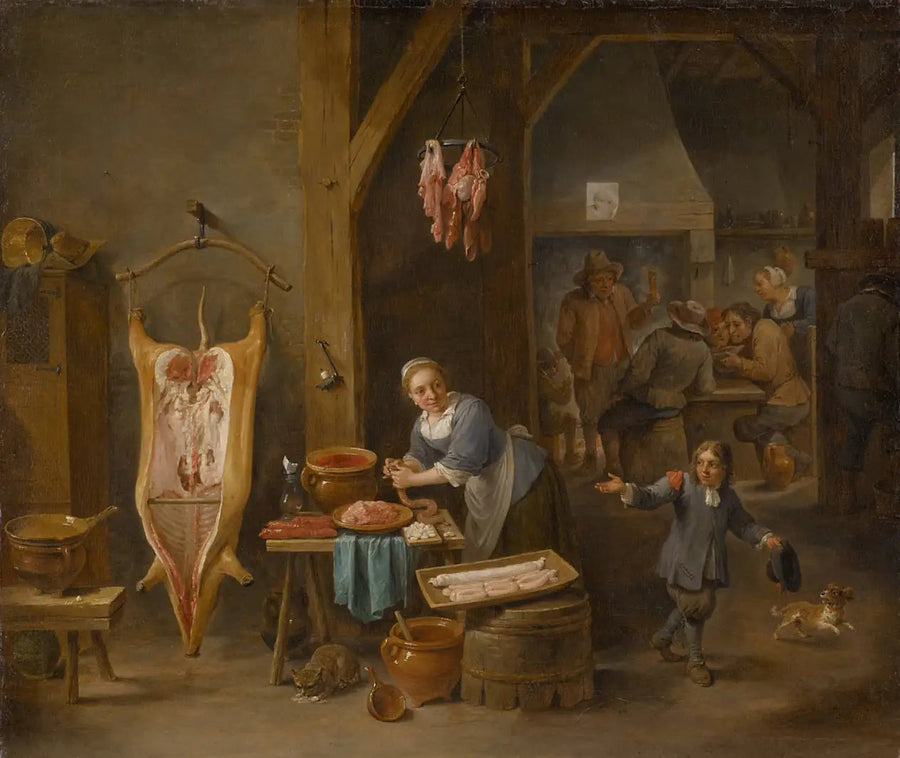 The sausage maker - David Teniers the Younger