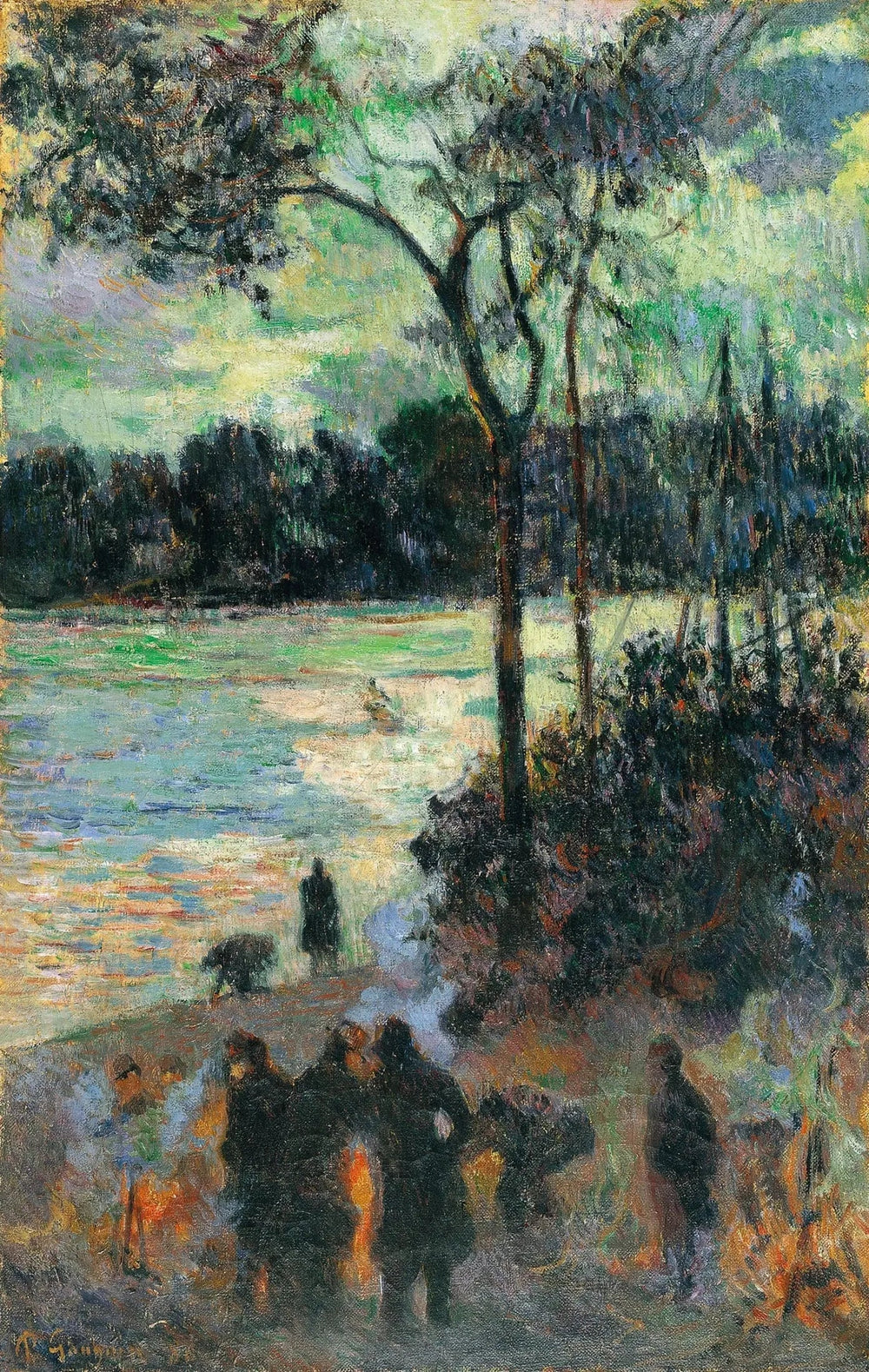 Le Feu au bord de l'eau - Paul Gauguin image 1 copie de tableau peinte à la main