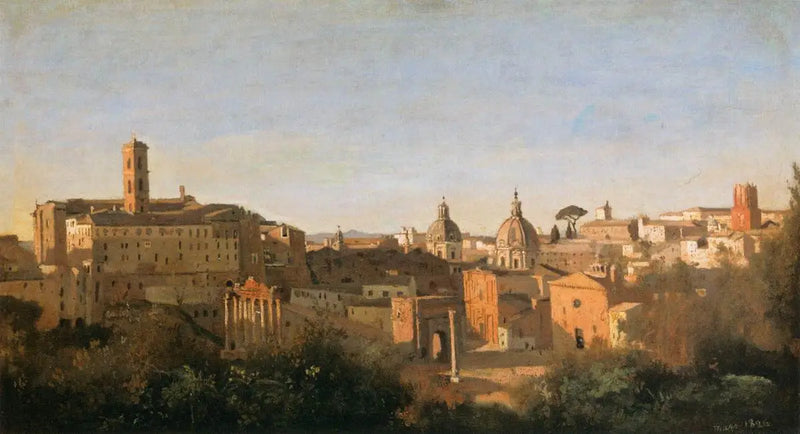 The Forum seen from the Farnese Gardens - Jean-Baptiste Camille Corot