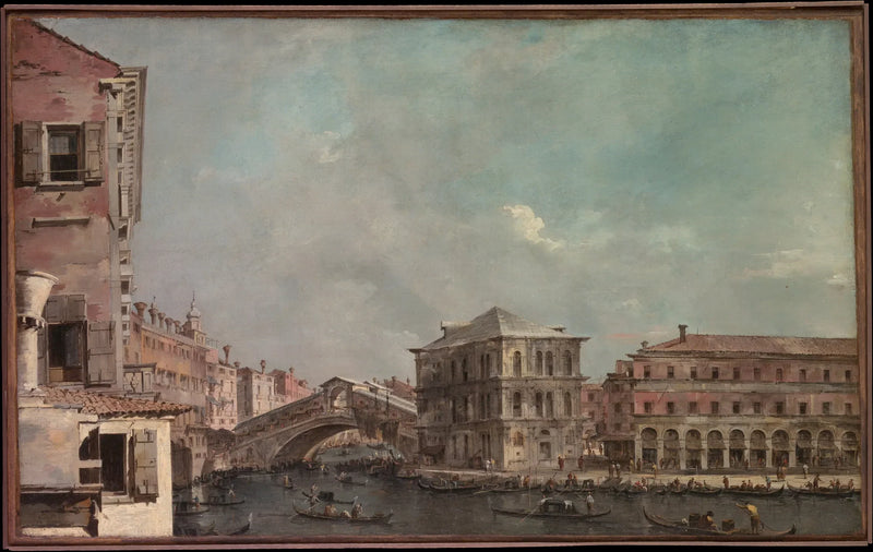The Grand Canal above the Rialto - Francesco Guardi