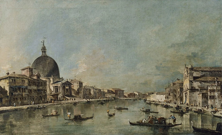 The Grand Canal with San Simeone Piccolo and Santa Lucia - Francesco Guardi
