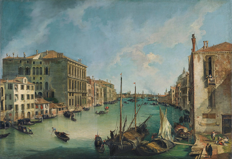 The Grand Canal depuis la place San Vio à Venice - Canaletto