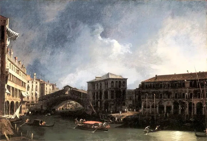 The Grand Canal near the Rialto Bridge - Canaletto