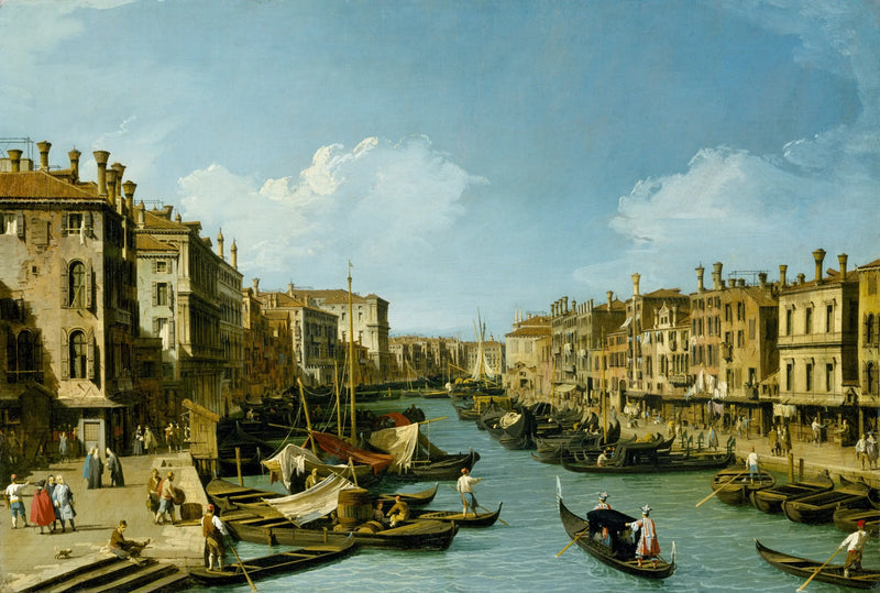 The Grand Canal near the Rialto, Venice - Canaletto