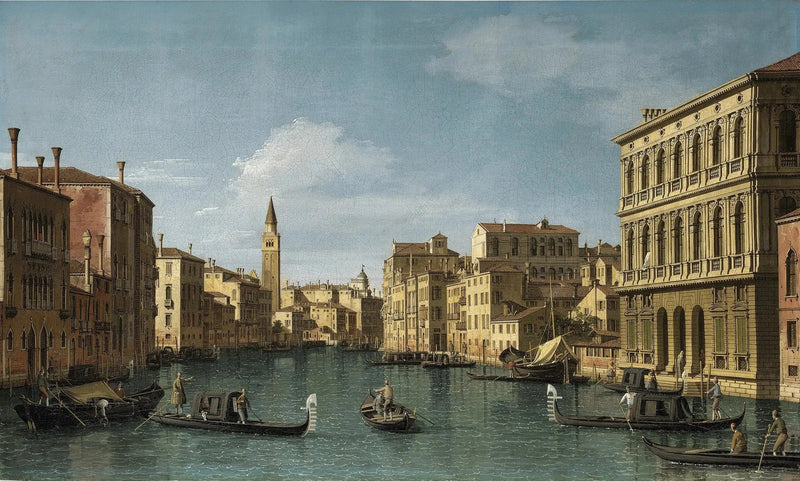 The Grand Canal, Venice, northwest view from the Ca' Corner to the Ca' Contarini degli Scrigni, with the bell tower of Santa Maria della Carità - Canaletto