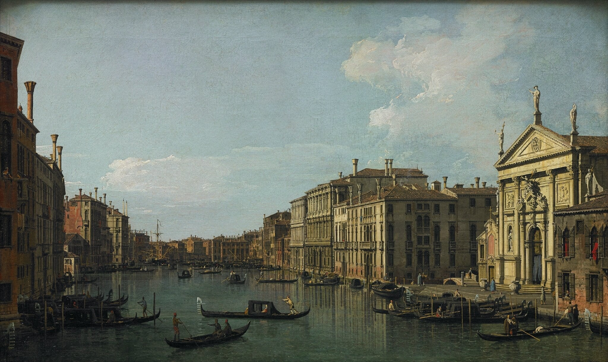 The Grand Canal, Venice, view towards the southeast from San Stae to the Fabbriche Nuove di Rialto - Canaletto