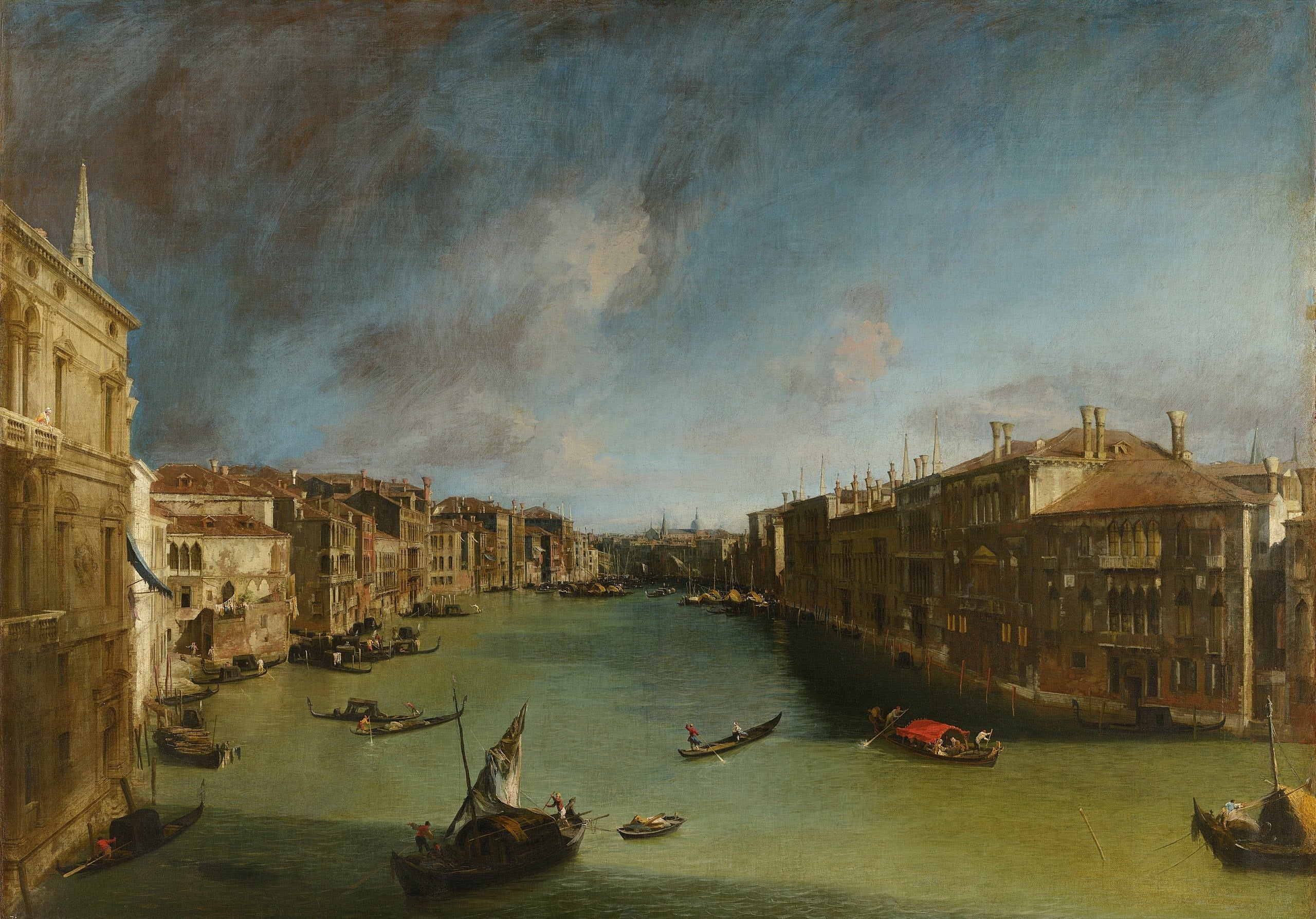 The Grand Canal, towards the northeast from the Balbi Palace towards the Rialto Bridge - Canaletto