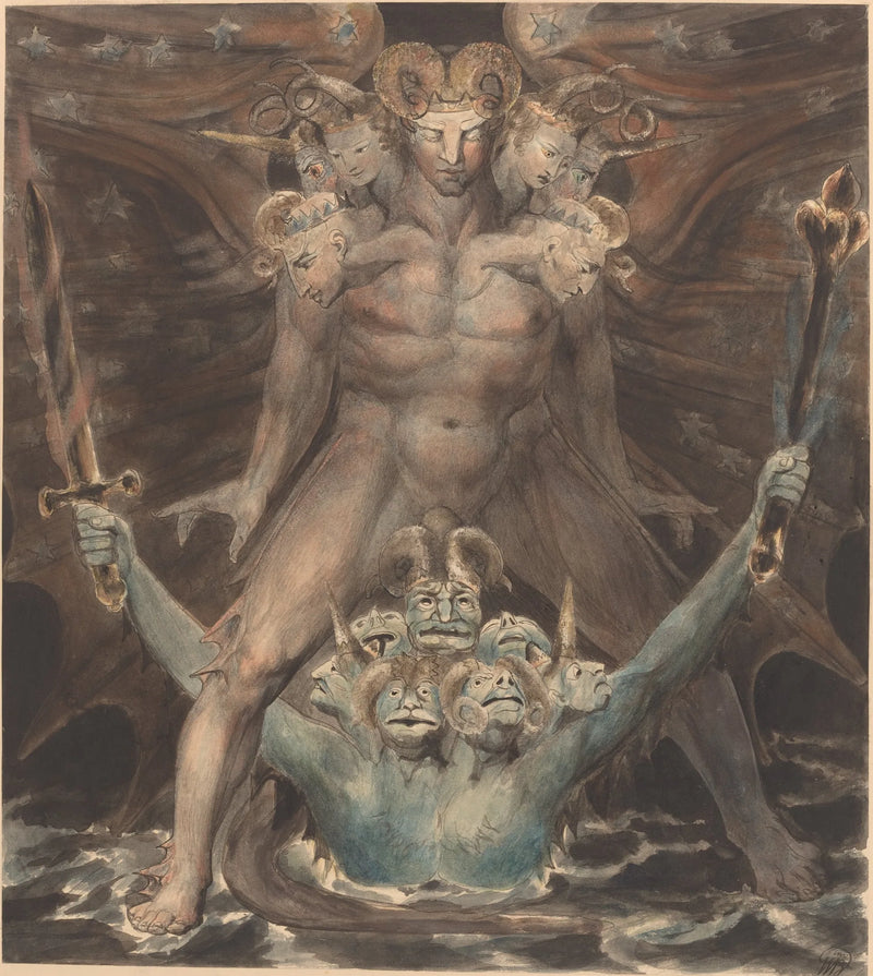 The Great Red Dragon and the Beast of the Sea - William Blake