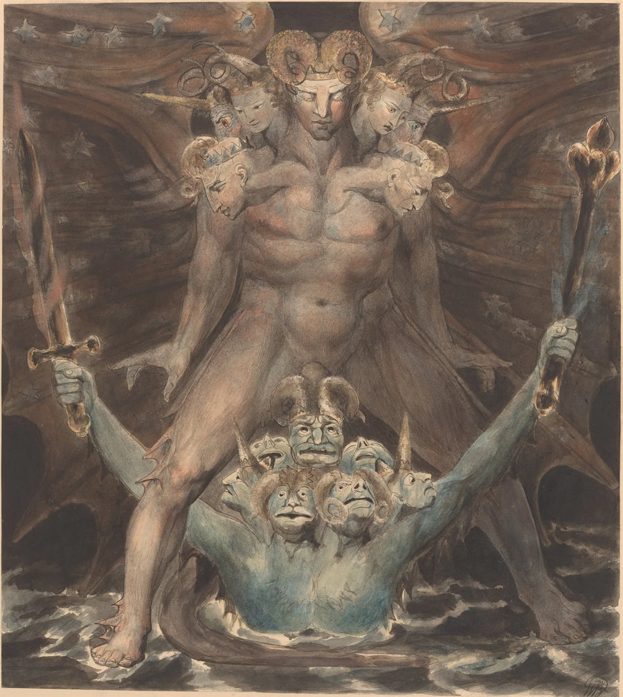 The Great Red Dragon and the Beast of the Sea - William Blake