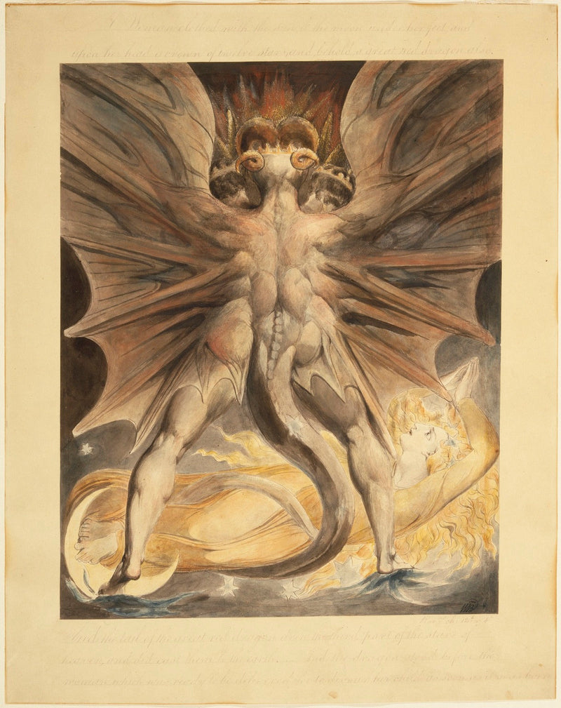 The Great Red Dragon and the Woman Clothed with the Sun (Revelation 12: 1-4) - William Blake