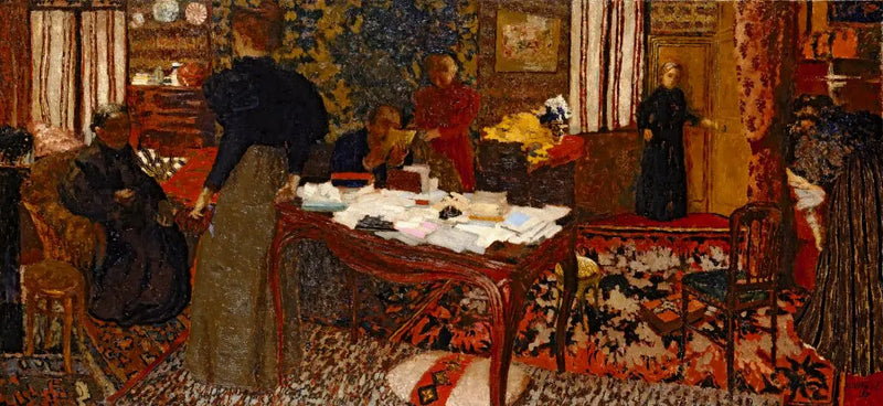 The Grand Interior with Six Characters - Édouard Vuillard