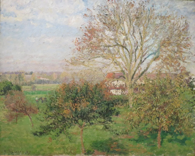 The Great Walnut Tree, Autumn Morning, Éragny (Autumn Morning at Eragny) - Camille Pissarro