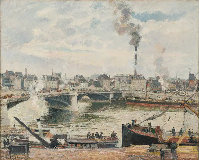 The Great Bridge, Rouen (The Great Bridge, Rouen) - Camille Pissarro