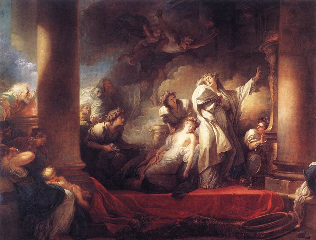 The High Priest Corésus Sacrifices Himself to Save Callirhoé - Jean-Honoré Fragonard