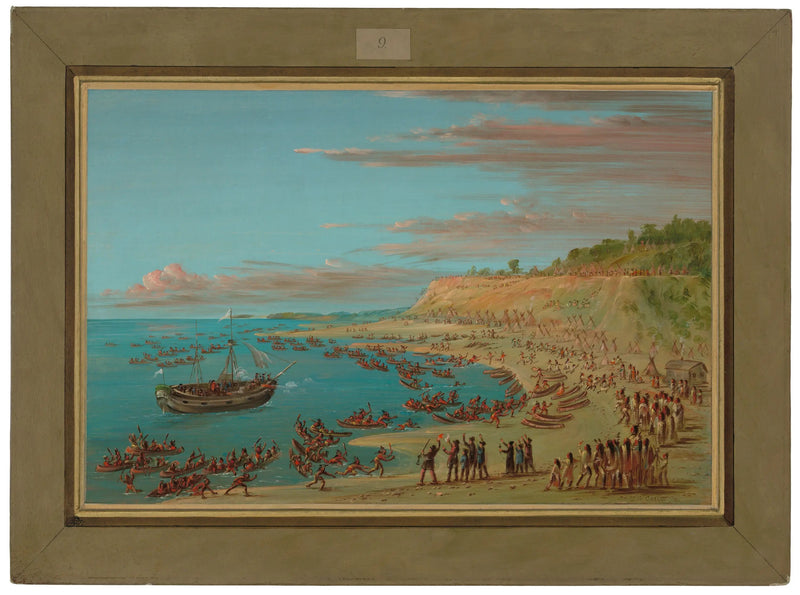 The Griffon entering Mackinaw port. August 27, 1679 - George Catlin