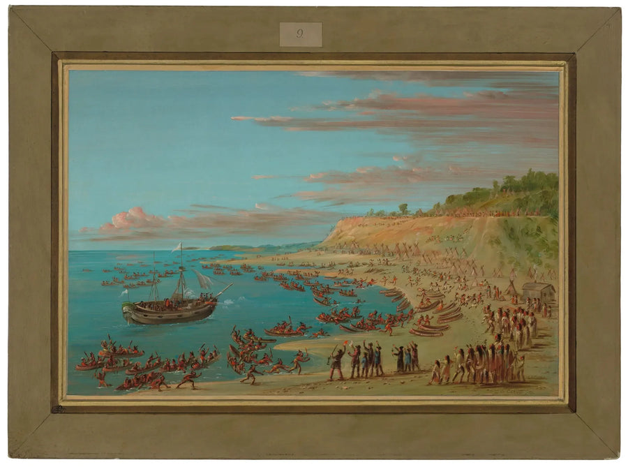 The Griffon entering Mackinaw port. August 27, 1679 - George Catlin