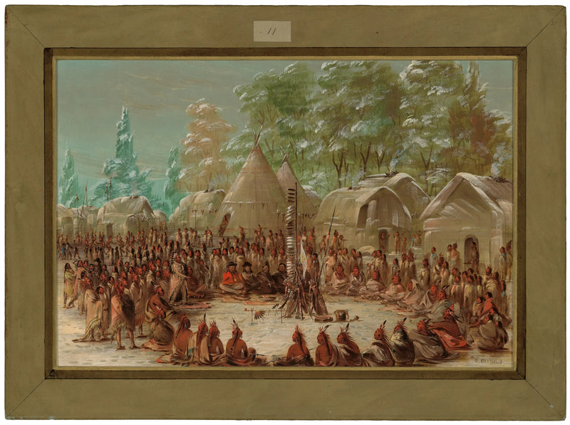 The La Salle Group Celebrated in the Illinois Village. 2 January 1680 - George Catlin