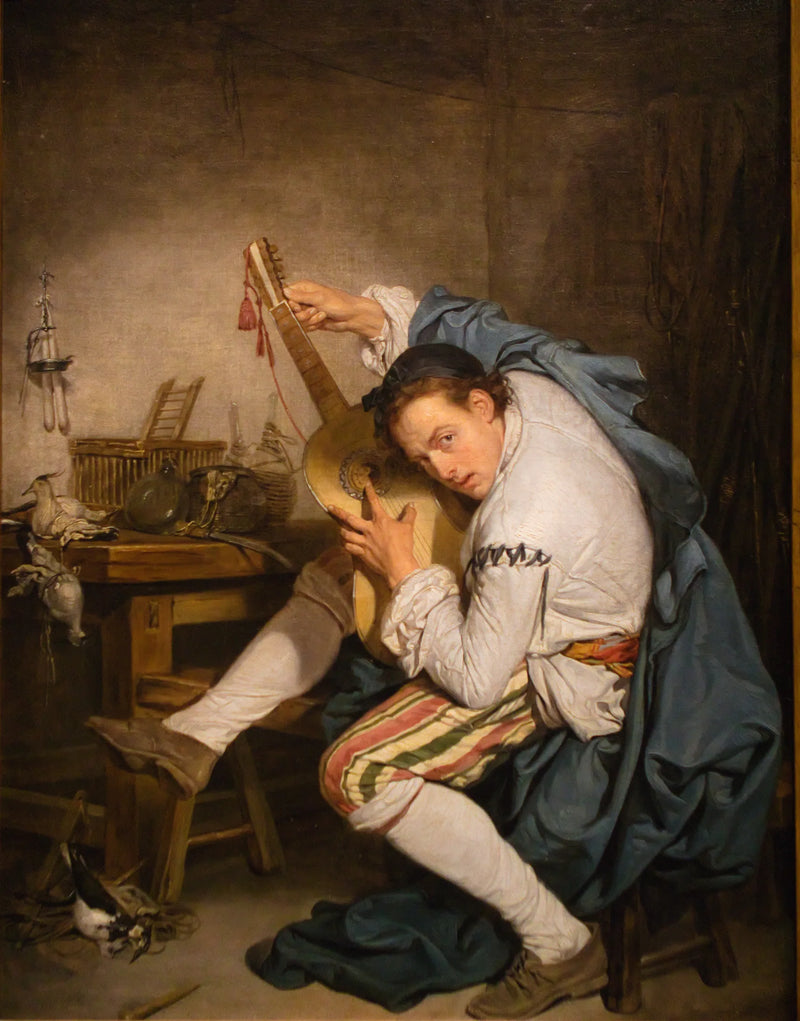 The Guitarist (The Birdcatcher). - Jean-Baptiste Greuze