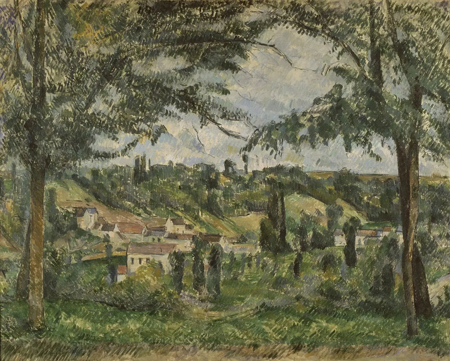 The Hamlet of Pâtis in Pontoise, framed by trees - Paul Cézanne