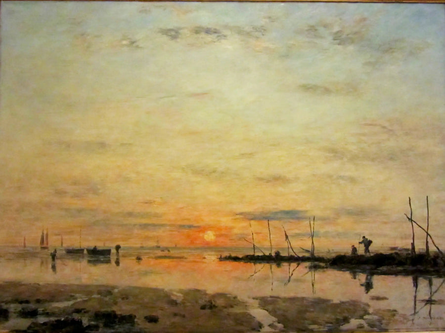 Le Havre. Sunset at low tide - Eugène Boudin