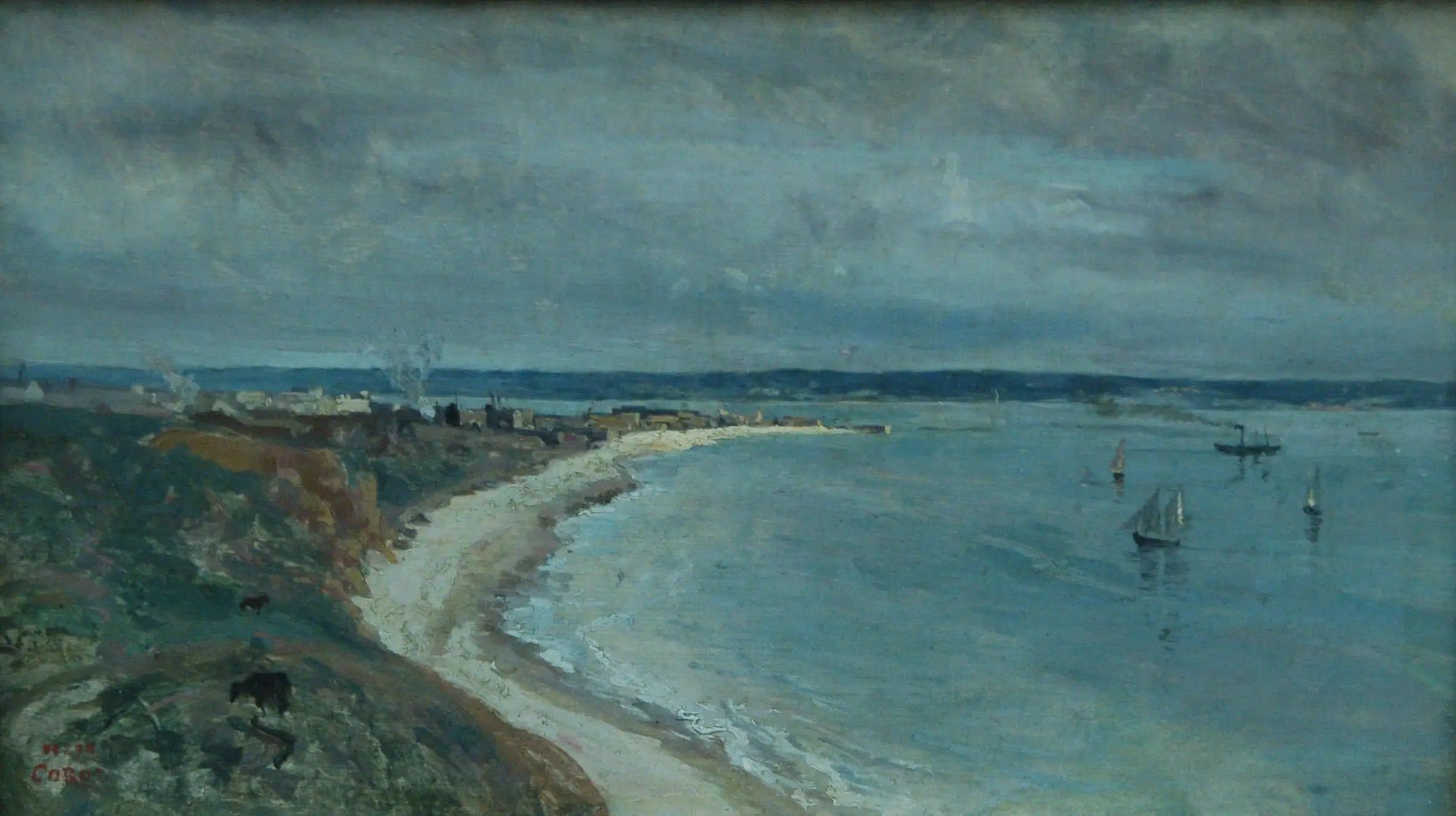 Le Havre. La mer vue du haut des falaises - Jean-Baptiste Camille Corot - Alpha Reproduction