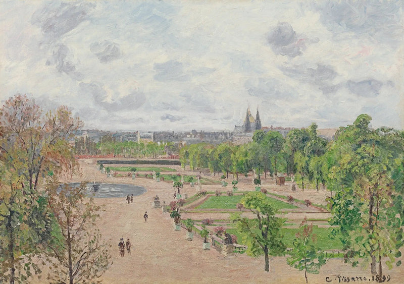 The Jardin des Tuileries, matinée de printemps, gris weather - Camille Pissarro
