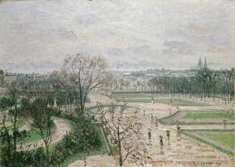 The Tuileries Garden, Rainy Weather - Camille Pissarro