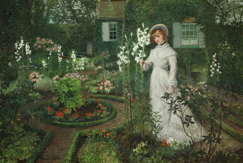 The Rector's Garden, Queen of Lilies - John Atkinson Grimshaw
