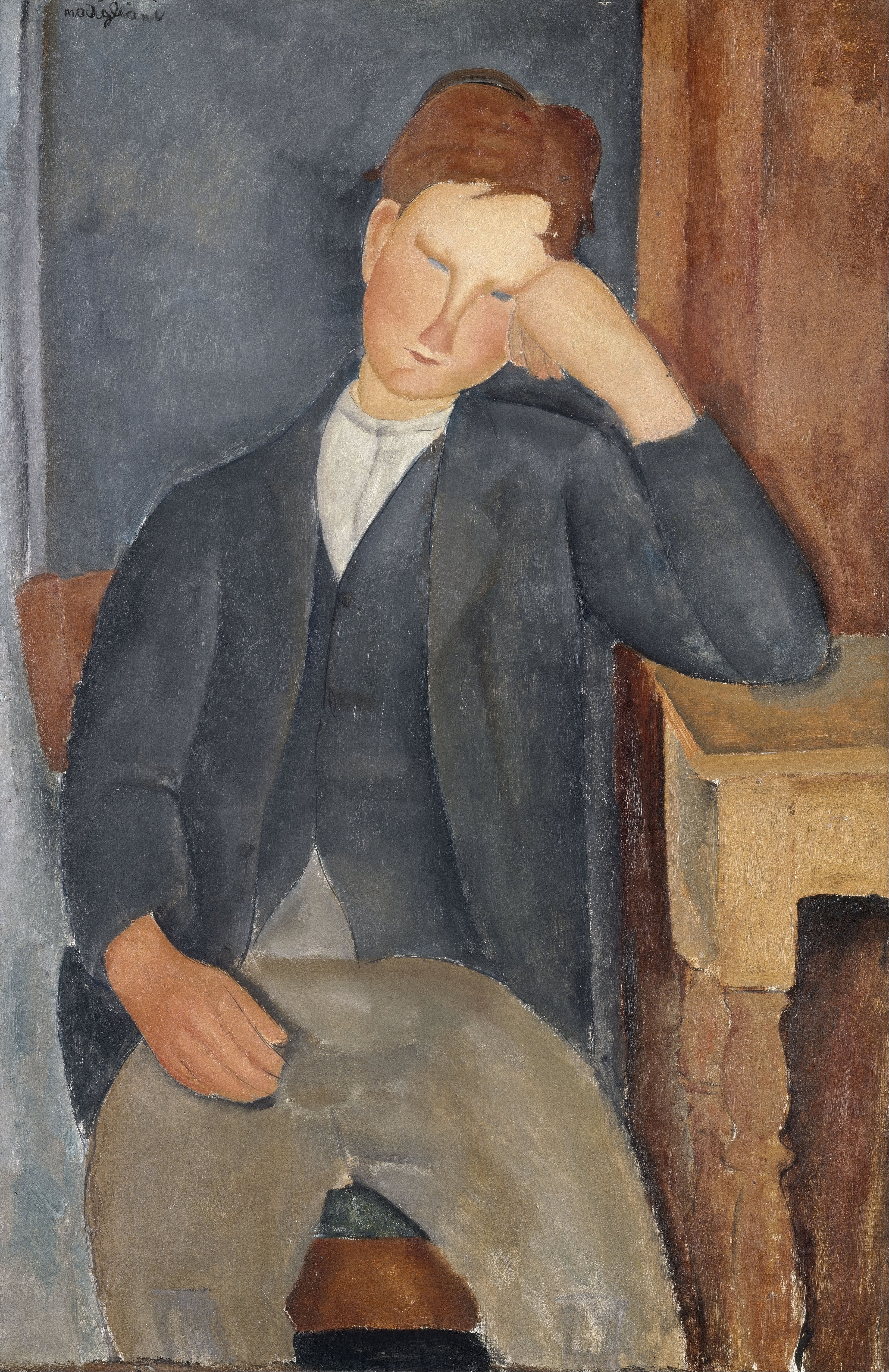 Reproduction du tableau « Le Jeune Apprenti - Amedeo Modigliani » par Alpha Reproduction en peinture à l’huile