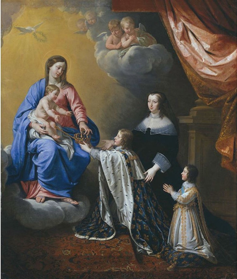 The young Louis XIV offers his crown to the Virgin and the Child - Philippe de Champaigne