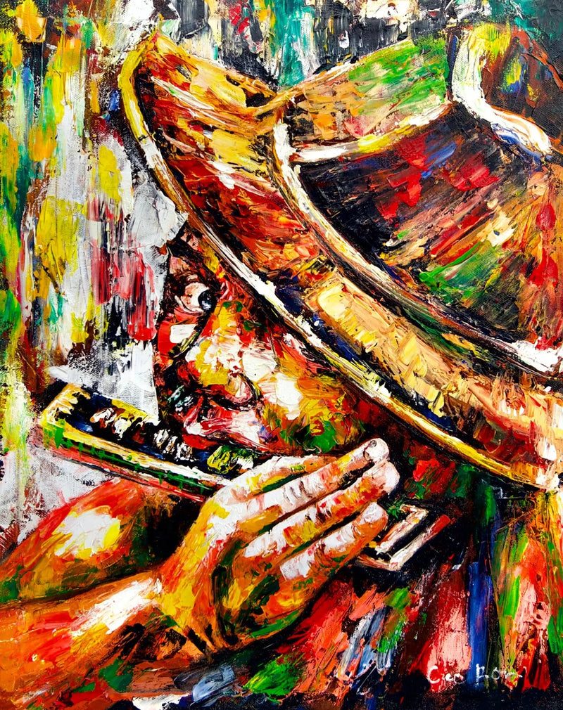 The harmonica player | 40 x 50 cm