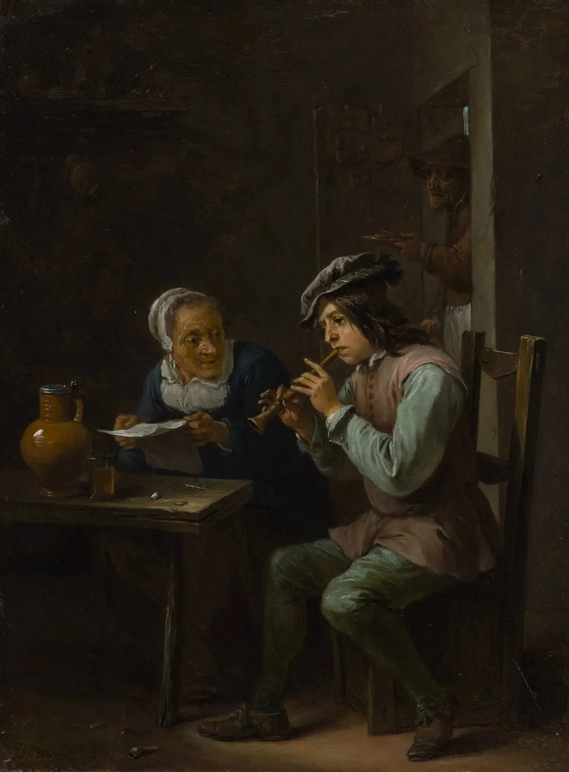 The Flageolet Player - David Teniers the Younger
