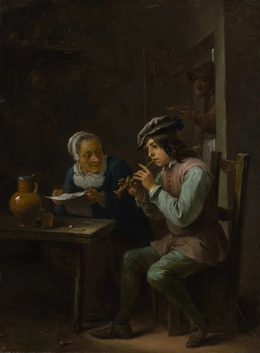 The Flageolet Player - David Teniers the Younger