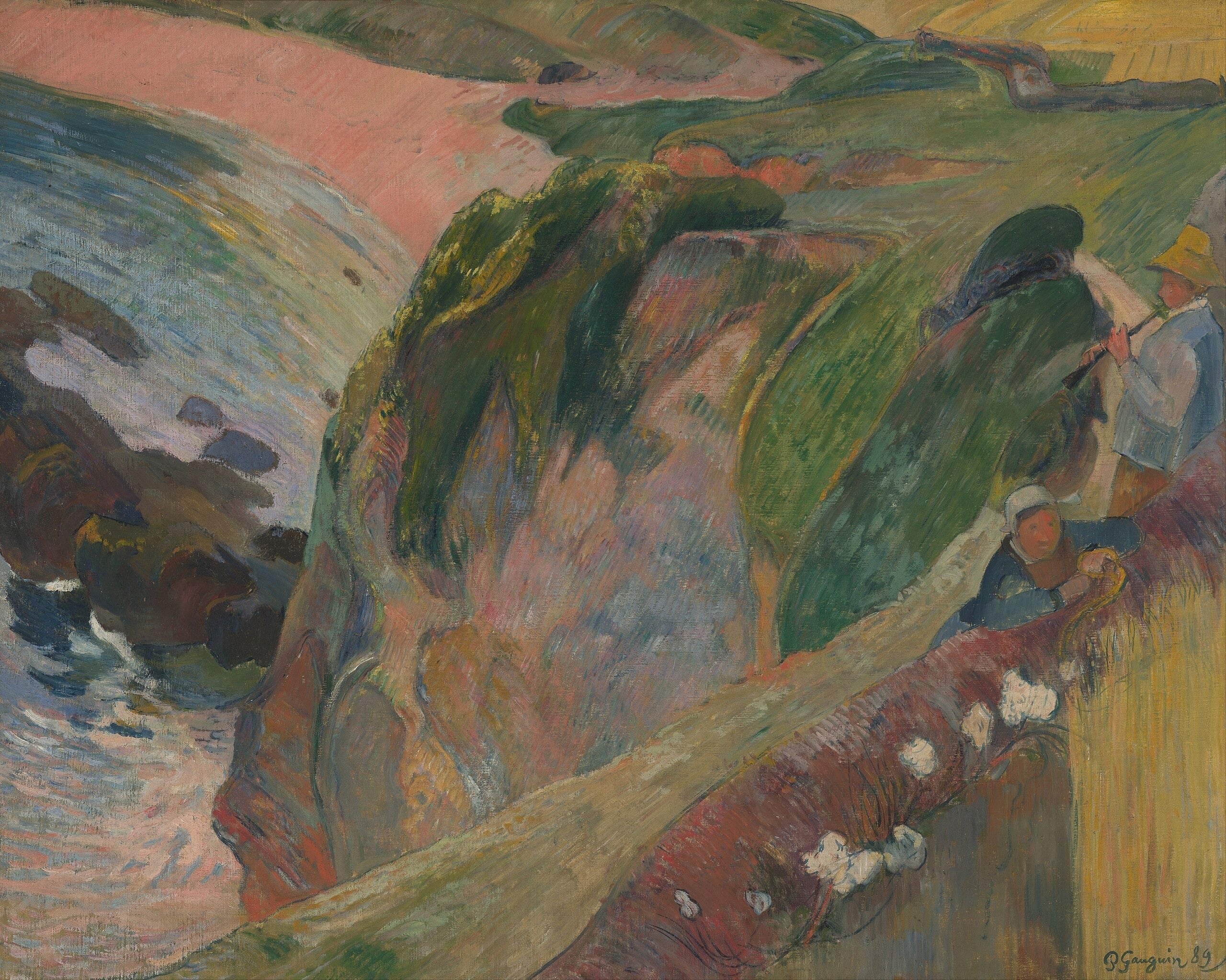 The Pipers on the Cliff - Paul Gauguin