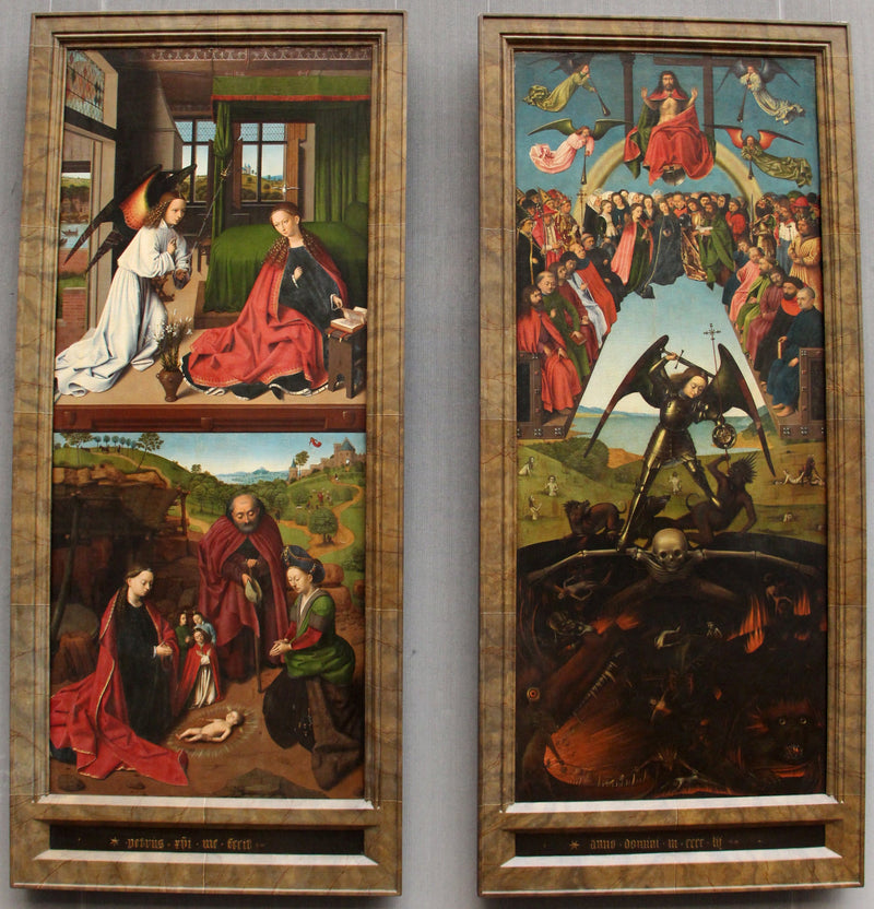 The Last Judgment, the Annunciation, and the Nativity of Christ by Petrus Christus - Petrus Christus