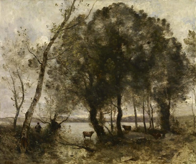 The Lake - Jean-Baptiste Camille Corot