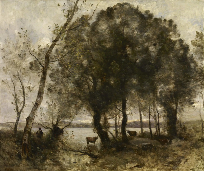 The Lake - Jean-Baptiste Camille Corot